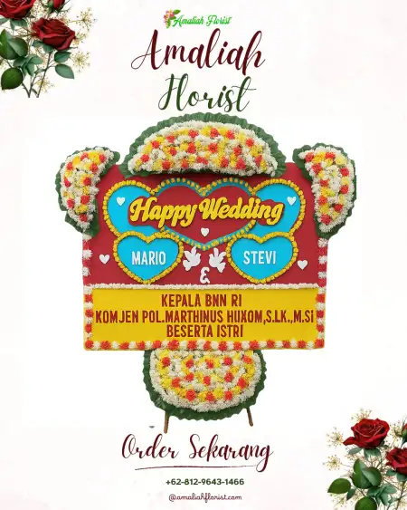Papan Bunga Pernikahan Sunur